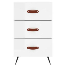 Berkfield Bedside Cabinet High Gloss White 40X40X66 Cm Engineered Wood - thumbnail 7