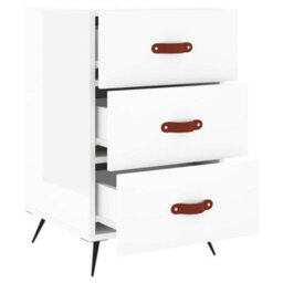 Berkfield Bedside Cabinet High Gloss White 40X40X66 Cm Engineered Wood - thumbnail 5