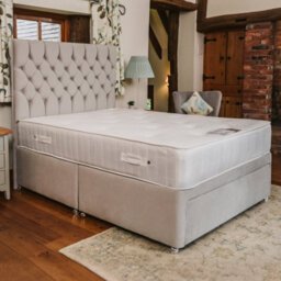 Divan Base Direct Florence Supreme Comfort Sprung Divan Bed Set 5Ft King 2 Drawers Side  - Plush Light Silver - thumbnail 5