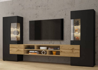 "Arte Coby 10 Entertainment Unit  In Black For Tvs Up To 60"" - Sleek Design With Comprehensive Storage - W2700mm X H1430mm X D450mm" - image 1