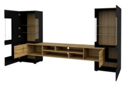 "Arte Coby 10 Entertainment Unit  In Black For Tvs Up To 60"" - Sleek Design With Comprehensive Storage - W2700mm X H1430mm X D450mm" - thumbnail 3