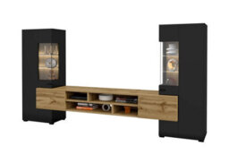 "Arte Coby 10 Entertainment Unit  In Black For Tvs Up To 60"" - Sleek Design With Comprehensive Storage - W2700mm X H1430mm X D450mm" - thumbnail 2