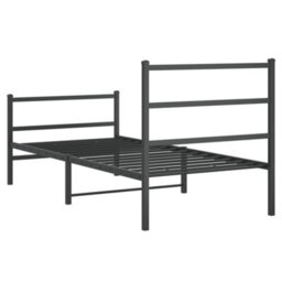 Berkfield Metal Bed Frame Without Mattress With Footboard Black 90X190Cm - thumbnail 7