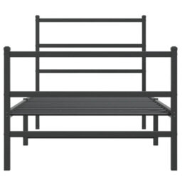 Berkfield Metal Bed Frame Without Mattress With Footboard Black 90X190Cm - thumbnail 5