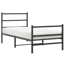 Berkfield Metal Bed Frame Without Mattress With Footboard Black 90X190Cm - thumbnail 2