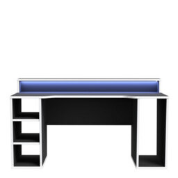 Furniture To Go Loadout Black Gaming Desk With White Trim And Colour Changing Led - thumbnail 3