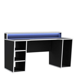 Furniture To Go Loadout Black Gaming Desk With White Trim And Colour Changing Led - thumbnail 2