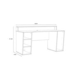 Furniture To Go Loadout Black Gaming Desk With White Trim And Colour Changing Led - thumbnail 7
