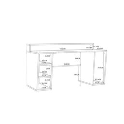 Furniture To Go Loadout Black Gaming Desk With White Trim And Colour Changing Led - thumbnail 8