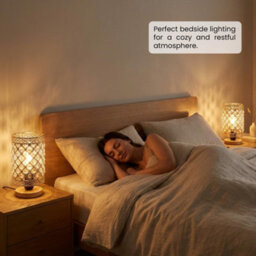 French Gold Barrel Table Lamp With Wooden Base And Uk Plug - Warm Ambient Glow - thumbnail 6