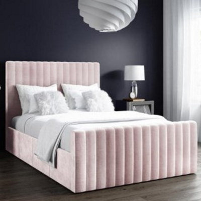 Stratus Interiors Roma Panel Lined Upholstered Bed Frame With Tubular Headboard & Matching Footboard No Storage Type - King - image 1