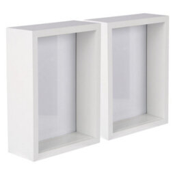 "Nicola Spring 5 X 7"" Deep Photo Frames - White - 3D Deep Box Picture Frame Portrait Display Case (20 X 15Cm) - Set Of 2" - thumbnail 1