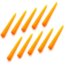 "SolaDirect Tapered Dinner Candles, Table Spiral Candles, Pack Of 10, Decorative Household Candles, Up To 7 Hours, 23 Cm / 9"" (Orange)" - thumbnail 5