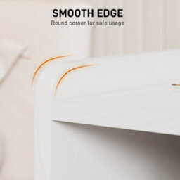 Wyld Haus Sora Nico High Gloss White Bedside Table With 2 Drawers And Shelves 40L X 30D X 60H Cm - thumbnail 4