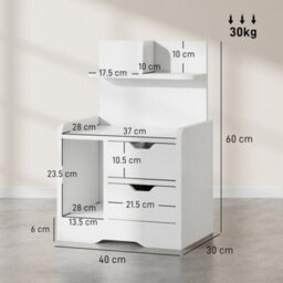 Wyld Haus Sora Nico High Gloss White Bedside Table With 2 Drawers And Shelves 40L X 30D X 60H Cm - thumbnail 3