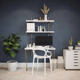Rothley Wall Mounted Desk With Adjustable Shelves Free Delivery