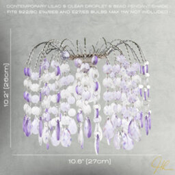 Happy Homewares Modern Waterfall Pendant Shade With Lilac And Clear Acrylic Drops - thumbnail 7
