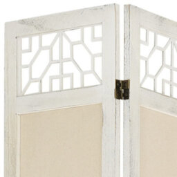 Berkfield Elegant 5-Panel Room Divider Cream 175X165 Cm Fabric - thumbnail 6