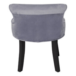 Living And Home Modern Light Grey Velvet Dressing Table Stool With Rubberwood Legs - thumbnail 4
