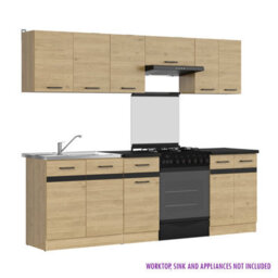 Heze Furniture Summer 7 Unit Kitchen Cabinets Set 240Cm In Bernstein Oak - thumbnail 2