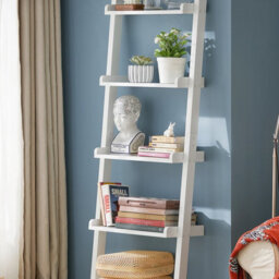 Sobuy Frg17-W, 5 Tiers Ladder Shelf Bookcase Storage Display Shelving Wall Shelf,white,w56Xd32.5Xh190 - thumbnail 4