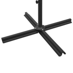 Berkfield Double Parasol With Steel Pole Black 600X300 Cm - thumbnail 7