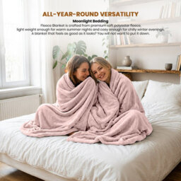 Moonlight Bedding Fleece Blanket Soft Throw Lightweight All Season Sofa, Bed & Travel Blanket King (Pink, 200X240Cm) - thumbnail 3