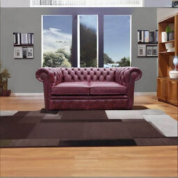 Chesterfield 2 Seater Old English Burgandy Leather Sofa Settee Bespoke In Classic Style - thumbnail 4