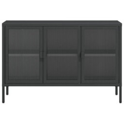 Walplus Sideboard Black 105X35X70 Cm Glass And Steel - thumbnail 5