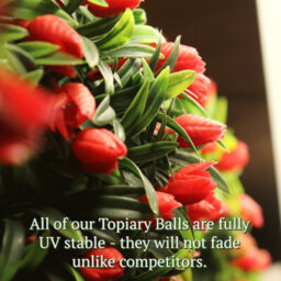 Best Artificial 38Cm Red Lush Tulip Hanging Basket Flower Topiary Ball - Suitable For Outdoor Use - Weather & Fade Resistant - thumbnail 7