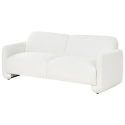 Beliani White 3-Seater Fabric Sofa With Matching Armchair, Wide Backrest, Eucalyptus Frame - thumbnail 7