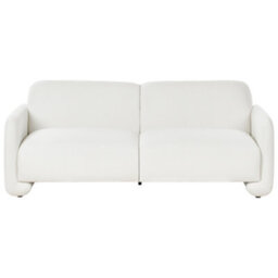 Beliani White 3-Seater Fabric Sofa With Matching Armchair, Wide Backrest, Eucalyptus Frame - thumbnail 8