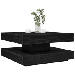 Berkfield Coffee Table 360-Degree Rotatable Black 70X70X34.5 Cm - thumbnail 1
