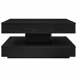 Berkfield Coffee Table 360-Degree Rotatable Black 70X70X34.5 Cm - thumbnail 4