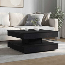 Berkfield Coffee Table 360-Degree Rotatable Black 70X70X34.5 Cm - thumbnail 3