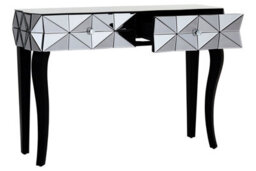 Premier Housewares Interiors By Premier Luxe Smoke Glass Console Table, Spacious Modern Table, Sleek Console Table With Sturdy Curved Wooden Legs - thumbnail 5