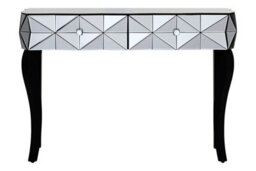 Premier Housewares Interiors By Premier Luxe Smoke Glass Console Table, Spacious Modern Table, Sleek Console Table With Sturdy Curved Wooden Legs - thumbnail 1
