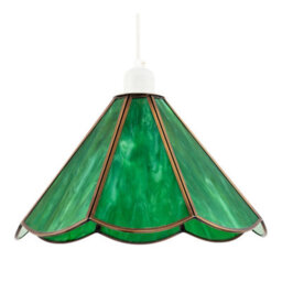 Happy Homewares Classic Green Toned Tiffany Glass Easy Fit Pendant Lighting Shade