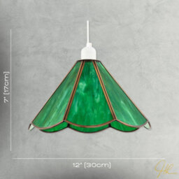 Happy Homewares Classic Green Toned Tiffany Glass Easy Fit Pendant Lighting Shade - thumbnail 7