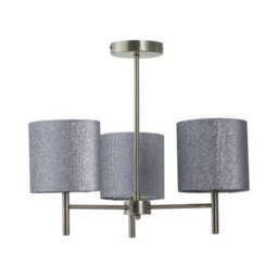 First Choice Lighting Set Of 2 Brea - Antique Brass Light Fittings & Silvery Glitter Shades - thumbnail 2