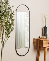 Beliani Wall Mirror Vallery 40 Cm 120 Cm Metal Black - thumbnail 2