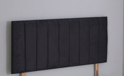 Comfy Deluxe 3Ft  Single 26Inch  Black Plush 9 Panel Headboard