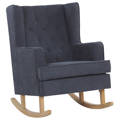 Beliani Rocking Chair Trondheim Fabric Dark Grey - image 1