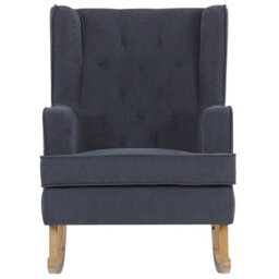 Beliani Rocking Chair Trondheim Fabric Dark Grey - thumbnail 4
