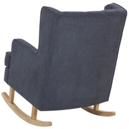 Beliani Rocking Chair Trondheim Fabric Dark Grey - thumbnail 5
