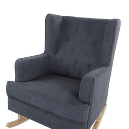Beliani Rocking Chair Trondheim Fabric Dark Grey - thumbnail 6