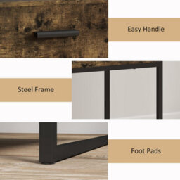 Wyld Haus Likeli Rustic Brown Bedside Table With Drawer And Bottom Shelf - 45 X 40 X 60 Cm - thumbnail 4