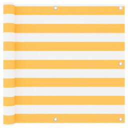 Berkfield Balcony Screen White And Yellow 90X300 Cm Oxford Fabric - thumbnail 1