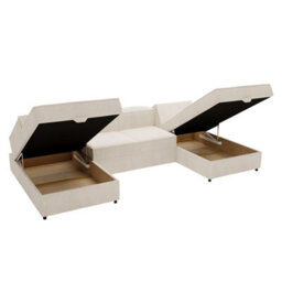 Santos U Universal Corner Sofa Bed For Living Room Chipboard Frame Polyurethane Foam Wave Springs 320X166X79Cm Light Grey - thumbnail 4
