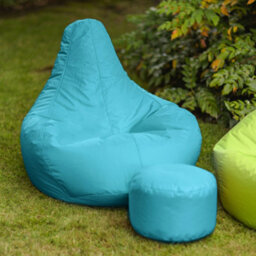 Icon Dalton Adults High Back  Indoor Outdoor Bean Bag Chair & Footstool Pouffe Aqua - thumbnail 3